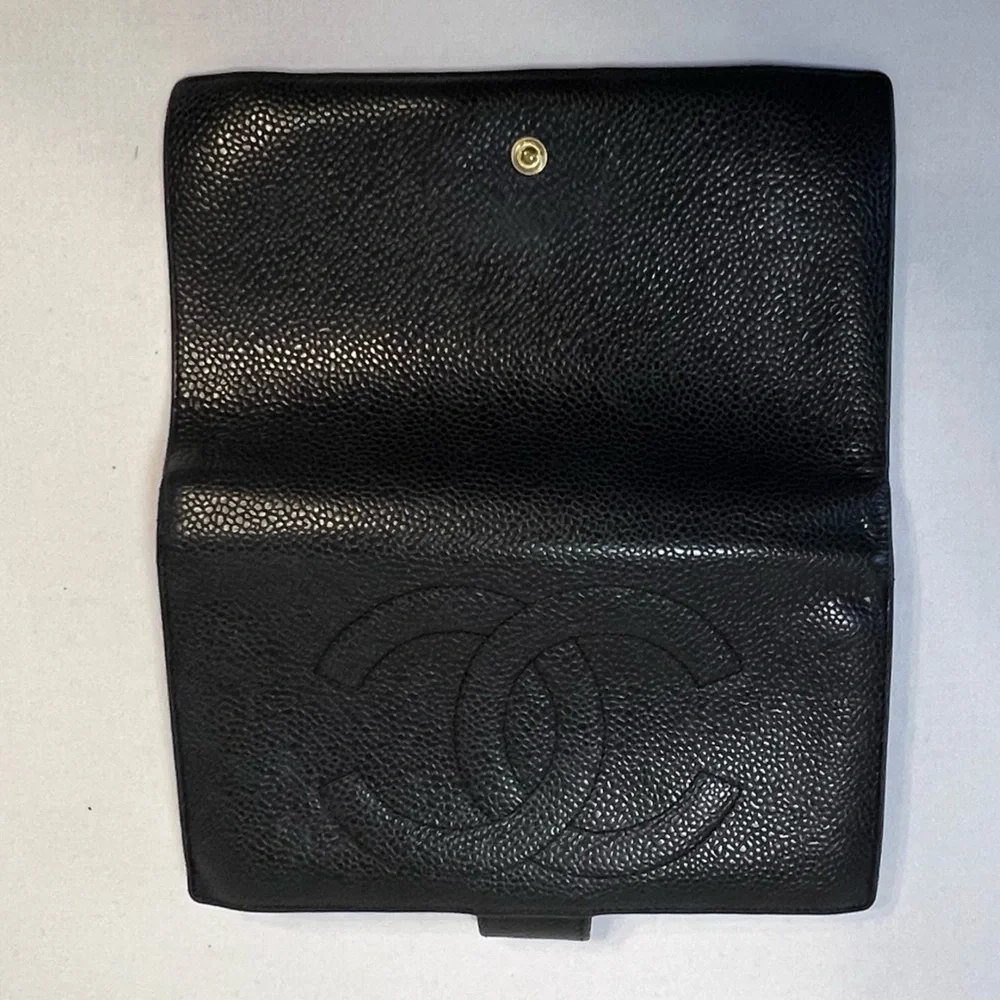 CHANEL‎ Caviar Timeless CC Wallet with COA card